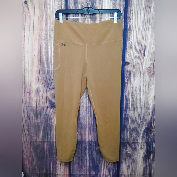 Under Armour Womens Tan Leggings Size Large! New Condition - Picture 1 of 6